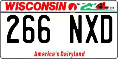 WI license plate 266NXD