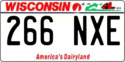 WI license plate 266NXE