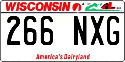WI license plate 266NXG