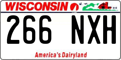 WI license plate 266NXH