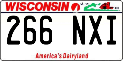 WI license plate 266NXI