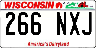 WI license plate 266NXJ
