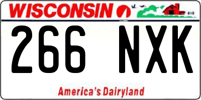 WI license plate 266NXK