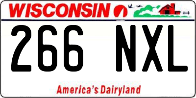 WI license plate 266NXL