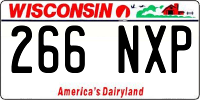 WI license plate 266NXP