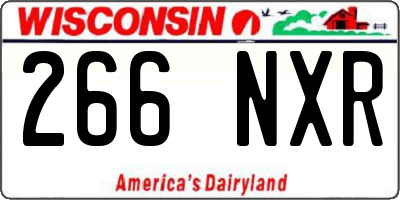 WI license plate 266NXR