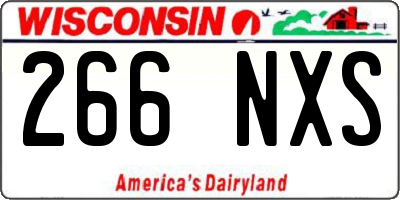 WI license plate 266NXS