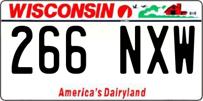 WI license plate 266NXW