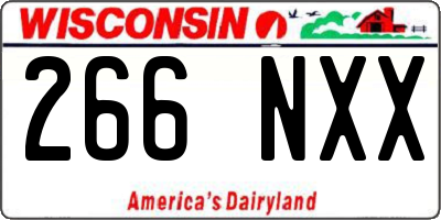WI license plate 266NXX