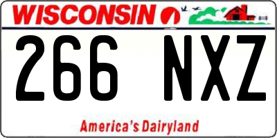 WI license plate 266NXZ