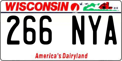 WI license plate 266NYA