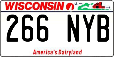 WI license plate 266NYB