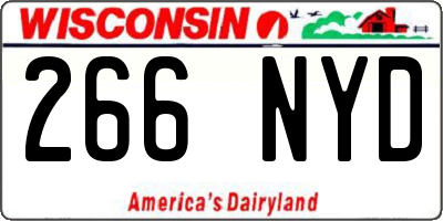 WI license plate 266NYD