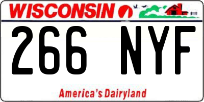 WI license plate 266NYF