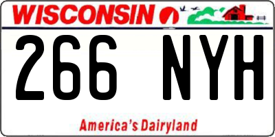 WI license plate 266NYH