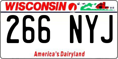 WI license plate 266NYJ