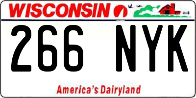 WI license plate 266NYK