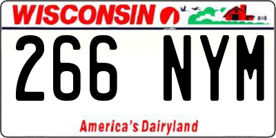 WI license plate 266NYM