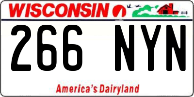 WI license plate 266NYN