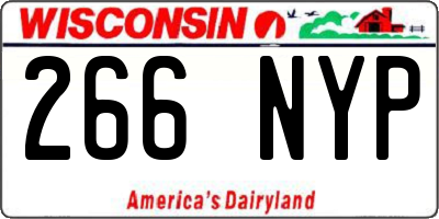 WI license plate 266NYP