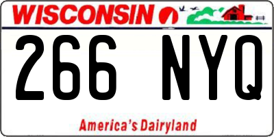 WI license plate 266NYQ