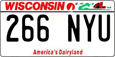 WI license plate 266NYU