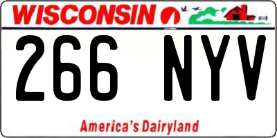 WI license plate 266NYV