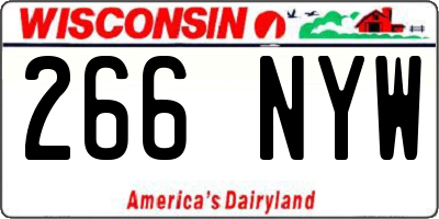 WI license plate 266NYW