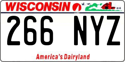 WI license plate 266NYZ