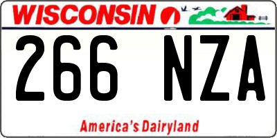 WI license plate 266NZA