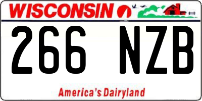 WI license plate 266NZB