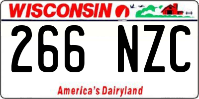 WI license plate 266NZC