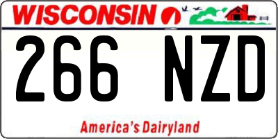 WI license plate 266NZD