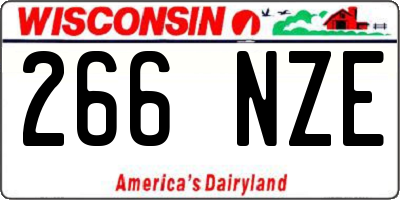 WI license plate 266NZE