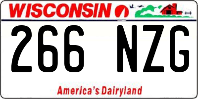WI license plate 266NZG