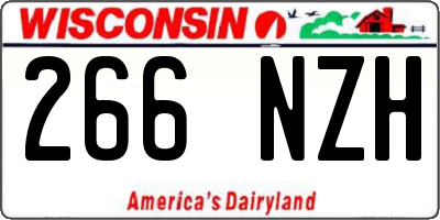 WI license plate 266NZH