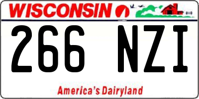 WI license plate 266NZI