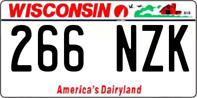WI license plate 266NZK