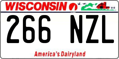 WI license plate 266NZL