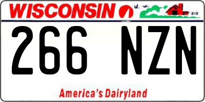 WI license plate 266NZN