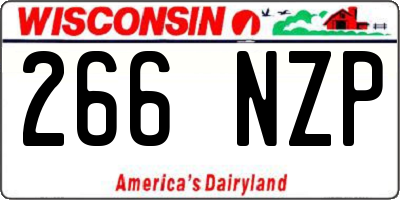 WI license plate 266NZP