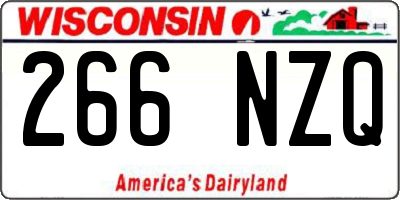 WI license plate 266NZQ