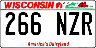 WI license plate 266NZR