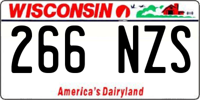 WI license plate 266NZS