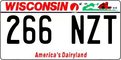 WI license plate 266NZT