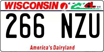 WI license plate 266NZU