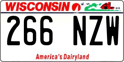 WI license plate 266NZW