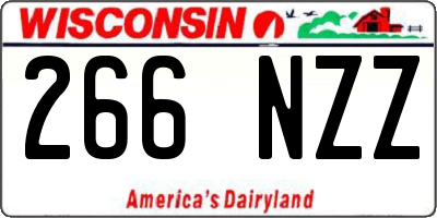 WI license plate 266NZZ