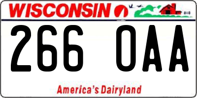 WI license plate 266OAA