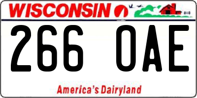 WI license plate 266OAE